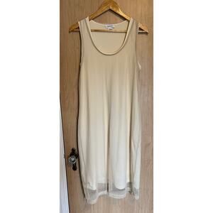 Vintage Calvin Klein Cream Shift Dress Y2K Kennedy Minimalist Preppy